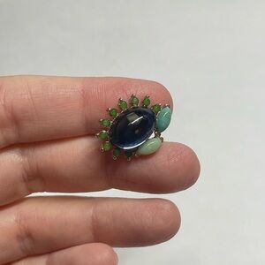 Elegant Blue and Green Gemstone Earrings